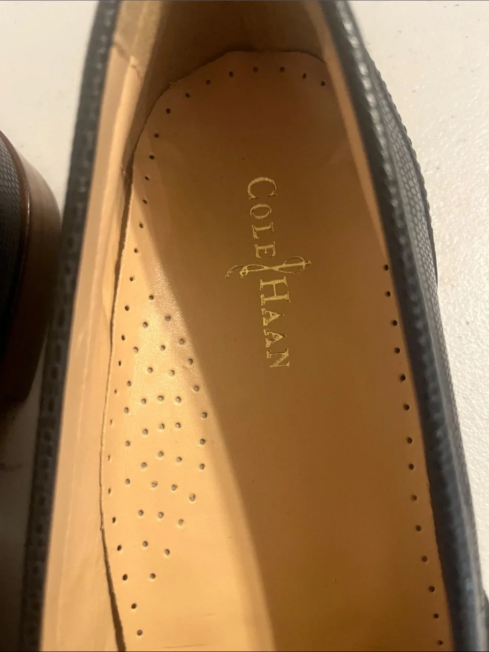 Cole Haan Black Lizard-Embossed Leather Penny Loafers